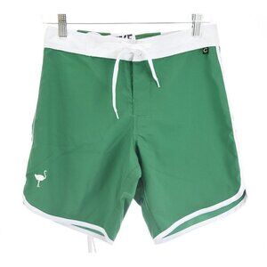 The Chive Green White "Keep Calm and Chive On" Swim Trunk Board Shorts Men Sz 28